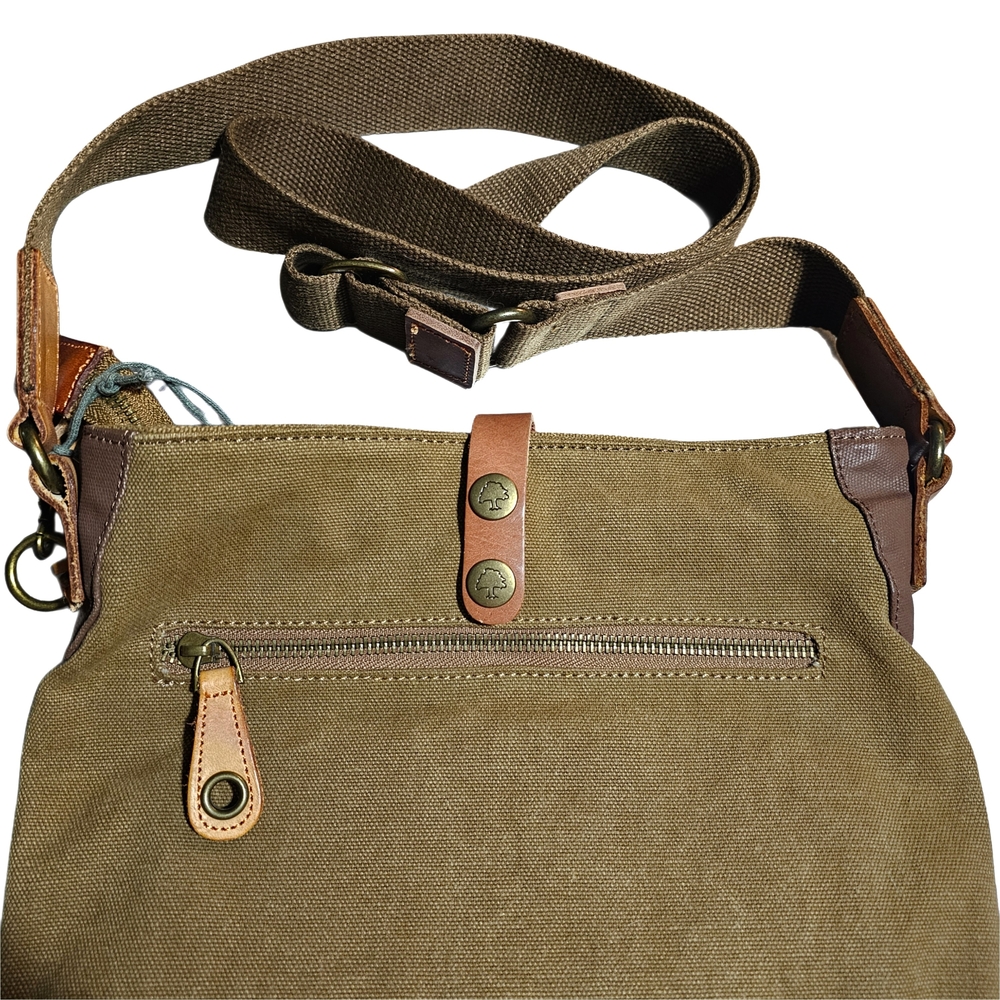 TSD Brand Redwood Canvas Shoulder Bag Crossbody - Picture 3 of 9